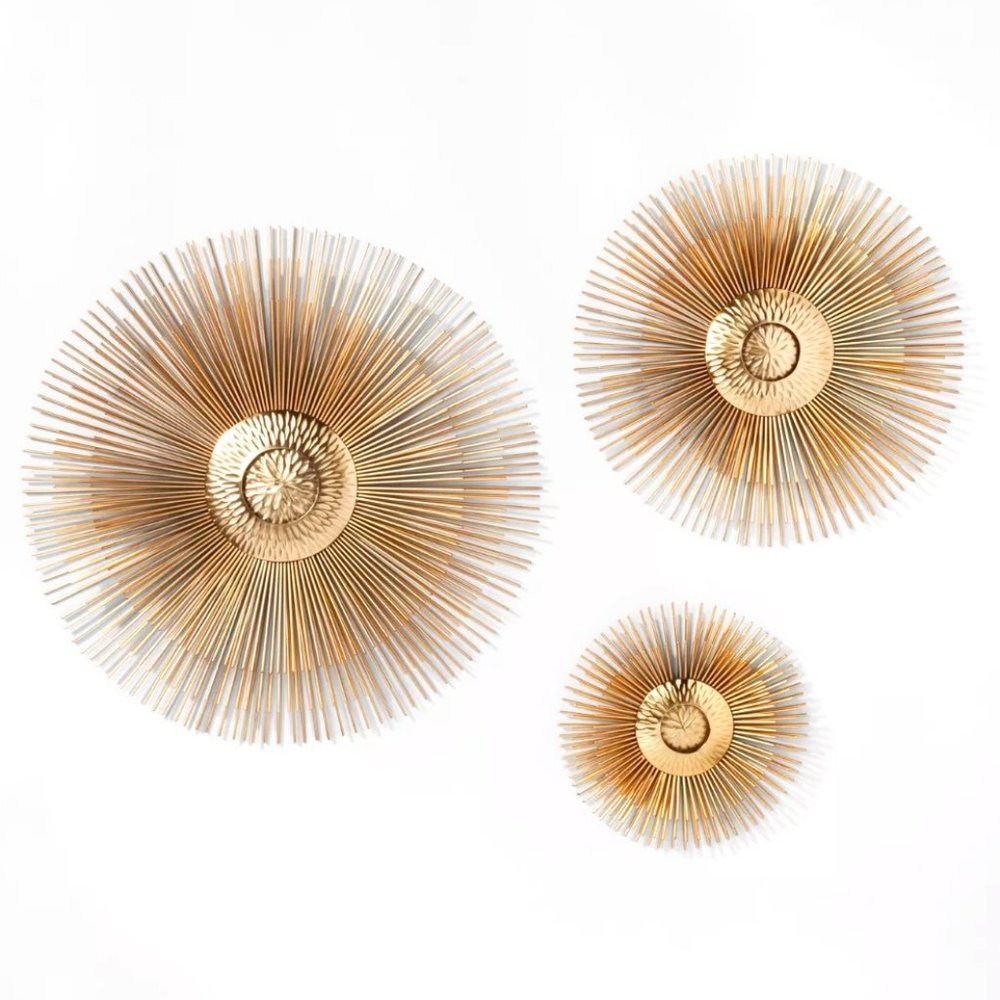 3pk Gold Starburst Decorative Wall Decor